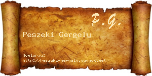 Peszeki Gergely névjegykártya